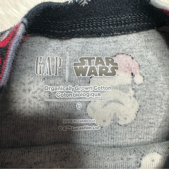 GAP Star Wars Pajamas Black, Red, and White Size 6 - Picture 3 of 16